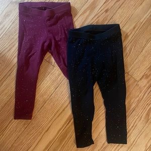 Cat & Jack Girls 2T Sparkle glitter Leggings Set of 2